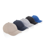 Recycled cotton cap, 6-panel, mottled fabric, 200 g/m² off white colour