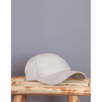 Recycled cotton cap, 6-panel, mottled fabric, 200 g/m² off white colour