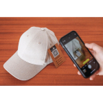Recycled cotton cap, 6-panel, mottled fabric, 200 g/m² off white colour