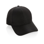 RPET sports cap with 6 panels and buckle closure black colour