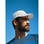 RPET sports cap with 6 panels and buckle closure white colour