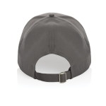 RPET sports cap with 6 panels and buckle closure grey colour