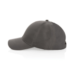 RPET sports cap with 6 panels and buckle closure grey colour