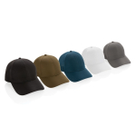 RPET sports cap with 6 panels and buckle closure grey colour