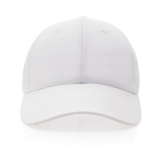 6-panel recycled cotton cap with velcro closure, 190 g/m² white colour