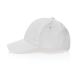 6-panel recycled cotton cap with velcro closure, 190 g/m² white colour