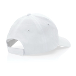 6-panel recycled cotton cap with velcro closure, 190 g/m² white colour
