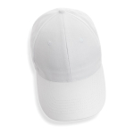 6-panel recycled cotton cap with velcro closure, 190 g/m² white colour