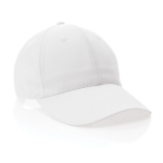 6-panel recycled cotton cap with velcro closure, 190 g/m² white colour
