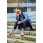 6-panel recycled cotton cap with velcro closure, 190 g/m² yellow colour