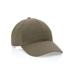 6-panel recycled cotton cap with velcro closure, 190 g/m² green colour
