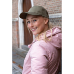 6-panel recycled cotton cap with velcro closure, 190 g/m² green colour