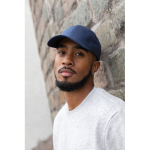 6-panel recycled cotton cap with velcro closure, 190 g/m² navy-blue colour
