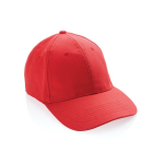 6-panel recycled cotton cap with AWARE™ tracer, 280 g/m² red colour