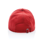6-panel recycled cotton cap with AWARE™ tracer, 280 g/m² red colour