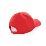 6-panel recycled cotton cap with AWARE™ tracer, 280 g/m² red colour