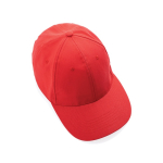 6-panel recycled cotton cap with AWARE™ tracer, 280 g/m² red colour