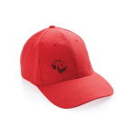 6-panel recycled cotton cap with AWARE™ tracer, 280 g/m² red colour