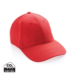 6-panel recycled cotton cap with AWARE™ tracer, 280 g/m² red colour