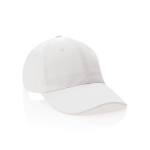 6-panel recycled cotton cap with AWARE™ tracer, 280 g/m² white colour