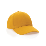 6-panel recycled cotton cap with AWARE™ tracer, 280 g/m² yellow colour