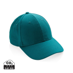 6-panel recycled cotton cap with AWARE™ tracer, 280 g/m² green colour
