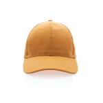 6-panel recycled cotton cap with AWARE™ tracer, 280 g/m² orange colour