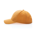 6-panel recycled cotton cap with AWARE™ tracer, 280 g/m² orange colour