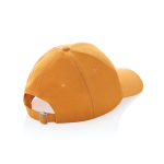 6-panel recycled cotton cap with AWARE™ tracer, 280 g/m² orange colour
