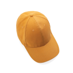 6-panel recycled cotton cap with AWARE™ tracer, 280 g/m² orange colour