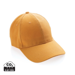 6-panel recycled cotton cap with AWARE™ tracer, 280 g/m² orange colour