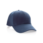 6-panel recycled cotton cap with AWARE™ tracer, 280 g/m² navy-blue colour