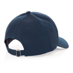 6-panel recycled cotton cap with AWARE™ tracer, 280 g/m² navy-blue colour fifth view