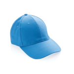 6-panel recycled cotton cap with AWARE™ tracer, 280 g/m² light blue colour