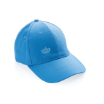 6-panel recycled cotton cap with AWARE™ tracer, 280 g/m² light blue colour