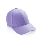 6-panel recycled cotton cap with AWARE™ tracer, 280 g/m² lilac colour