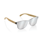 Eco sunglasses with bamboo arms and mirrored lenses, UV400 brown colour