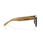 Eco sunglasses with bamboo arms and mirrored lenses, UV400 brown colour