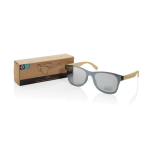 Eco sunglasses with bamboo arms and mirrored lenses, UV400 brown colour
