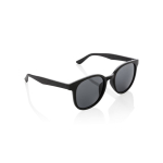Retro straw-fibre sunglasses with UV400 protection black colour
