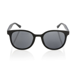 Retro straw-fibre sunglasses with UV400 protection black colour