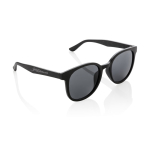 Retro straw-fibre sunglasses with UV400 protection black colour
