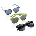 Retro straw-fibre sunglasses with UV400 protection black colour