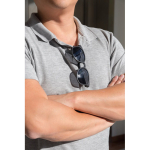 Retro straw-fibre sunglasses with UV400 protection black colour