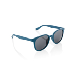 Retro straw-fibre sunglasses with UV400 protection blue colour