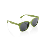 Retro straw-fibre sunglasses with UV400 protection green colour