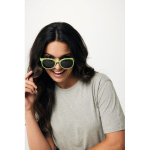Retro straw-fibre sunglasses with UV400 protection green colour