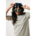 Retro straw-fibre sunglasses with UV400 protection green colour