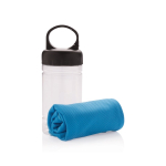 Cooling microfibre towel with sun protection blue colour