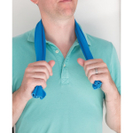 Cooling microfibre towel with sun protection blue colour